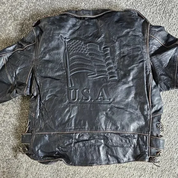 Vintage Unik Biker Jacket USAZip Outer LinerXXLChest 44